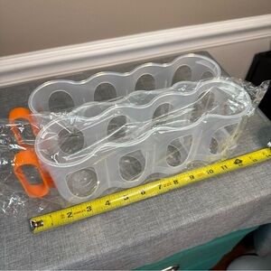 Clear Soda Can Holder with Orange Handle
